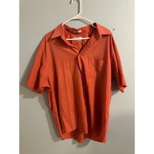 Van Heusen Coral/Orange Short Sleeve Button Down Mens Size XXL